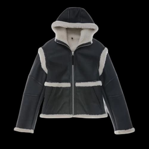 Helmut Lang Aviator Hood Jacket 'Black/Cream'
