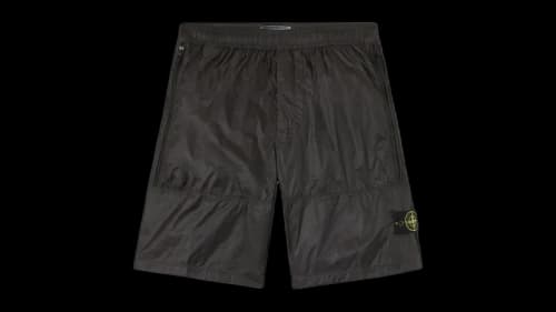 Stone Island Ripstop Light Ht Nylon L100004 Shorts Lead Grey