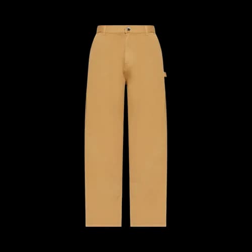 Moncler Button Up Zipper Straight Leg Pants Camel