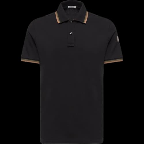 Moncler Trim Detail Ss Polo Shirt Black