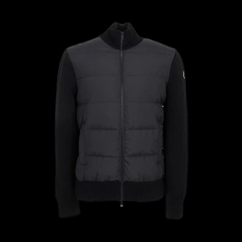 Moncler Zip Up Cardigan Black