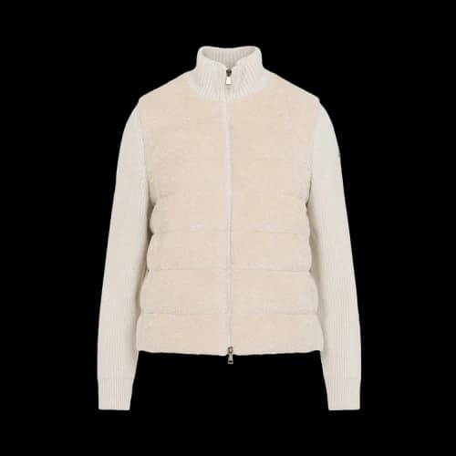 Moncler Stand Up Collar Zip Up Cardigan 'White'