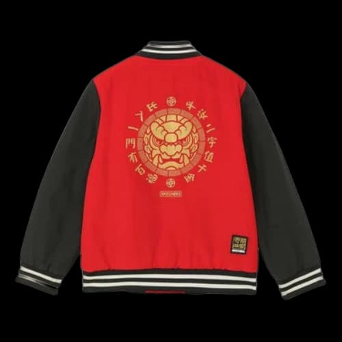 (GS) Skechers CNY Series Baseball Jacket 'Red Black Yellow'