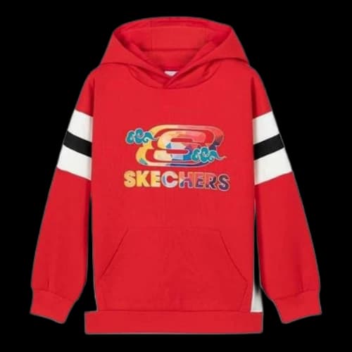 (GS) Skechers CNY Series Logo Printed Hoodie 'Red Black'