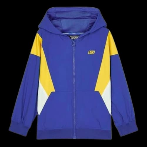 (GS) Skechers Casual Woven Full-Zip Jacket 'Blue White Yellow Orange Black'