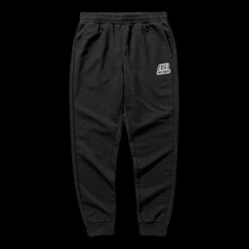 Skechers Logo Printed Knitted Tapered Sport Pants 'Black Navy Grey'