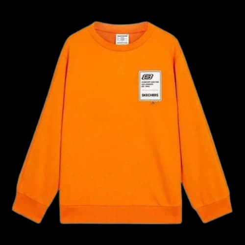 (GS) Skechers Letter Printed Crew Sweater 'Orange White Black'