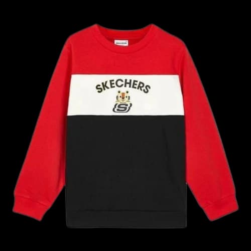(GS) Skechers Logo Printed Crew Sweater 'Black Red White'