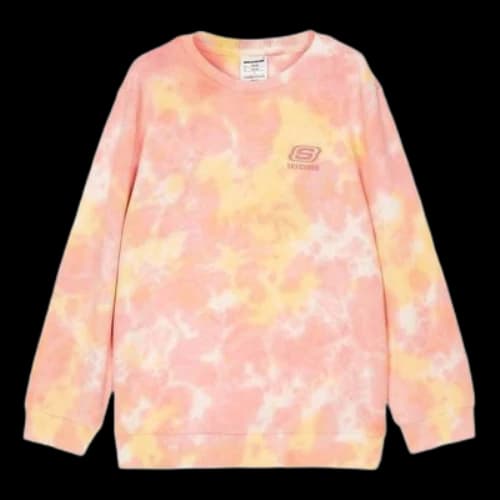 (GS) Skechers Hilarious Monster Series Letter Printed Round Neck Sweatshirt 'Pink Yellow Orange'