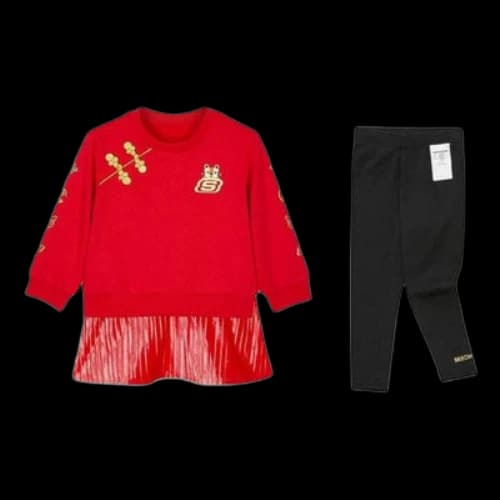 (GS) Skechers CNY Series Graphic Set 'Red Black'