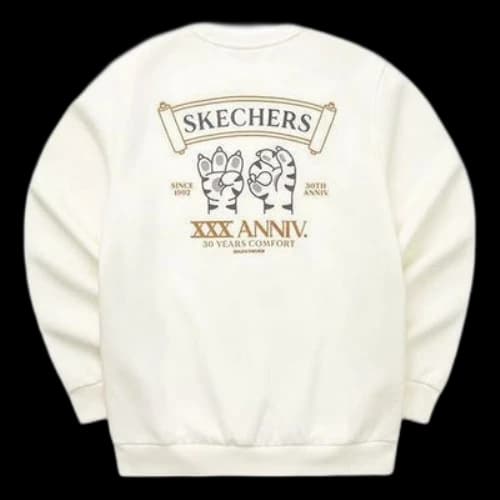 Skechers Graphic Crew Sweater 'White Black Grey'