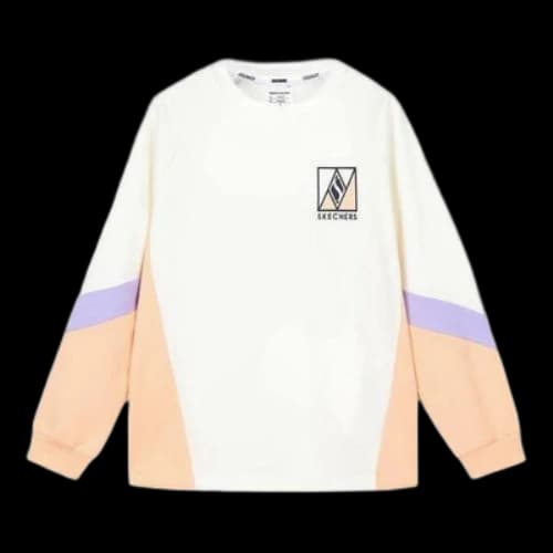 (GS) Skechers Diamond Series Sweater 'White Beige Purple'