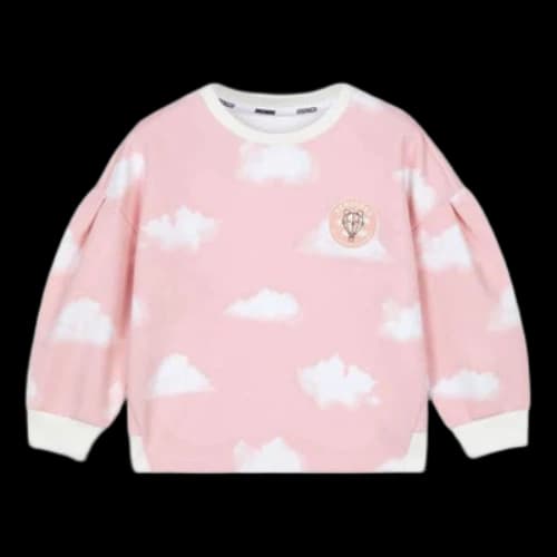 (GS) Skechers Graphic Full Printed Crew Sweater 'Pink White'