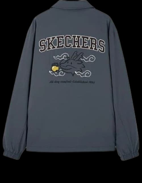 Skechers New Year Dragon Year Casual Cotton Graphic Jacket 'Grey'