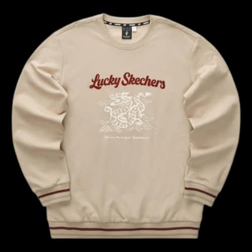 Skechers CNY Series Dragon Graphic Crew Sweatshirt 'Tan Black Red'