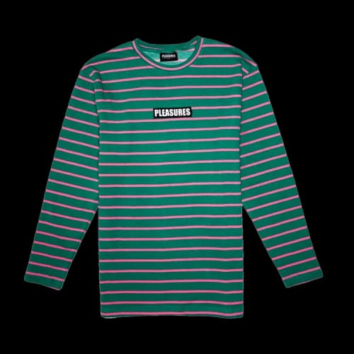 Pleasures Vortex Long Sleeve Striped Shirt 'Green'