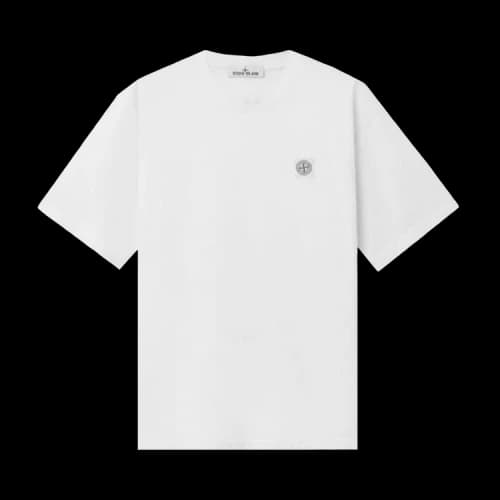 Stone Island Combed Organic Cotton Short-Sleeve Tee 'White'