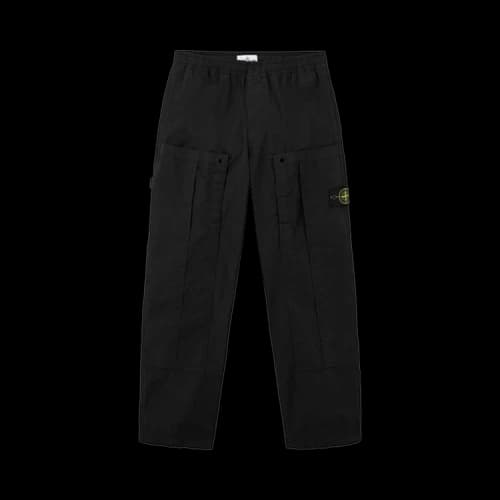 Stone Island Mercerized Organic Cotton Ripstop Pants 'Black'