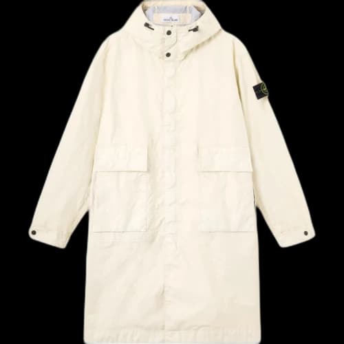 STONE ISLAND Parka Coats Men's Ivory Hooded Moderate