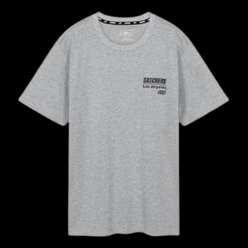 Skechers Knit Round Neck Short Sleeve Gray