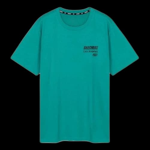 Skechers Knit Round Neck Short Sleeve Blue
