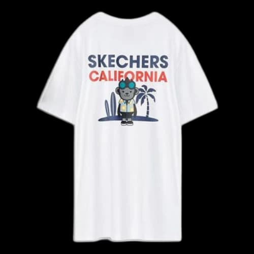 Skechers Knit Printing Short Sleeve Couple Style White