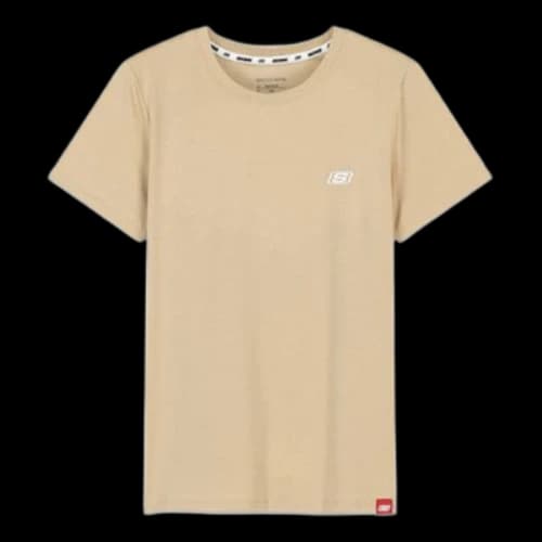Skechers Athleisure Casual Sports Knit Round Neck Short Sleeve Brown