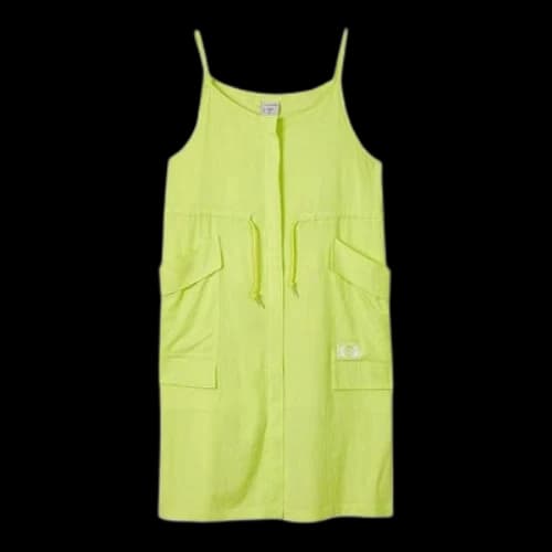 Skechers Solid Color Drawstring Waist Design Loose Sleeveless Dress 'Green' (Women's)