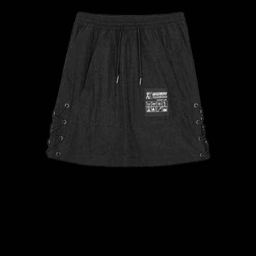 Skechers x D-Antidote Drawstring A-Line Mini Skirt 'Black White' (Women's)