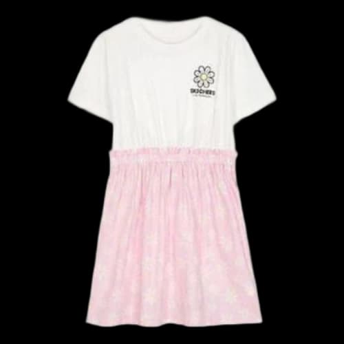 (GS) Skechers Graphic Dress 'White Pink'