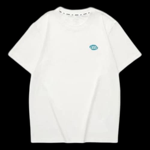 Skechers Casual Letter Printed T-Shirt 'White Blue'