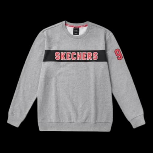 Skechers Alphabet Printing Knit Pullover Gray