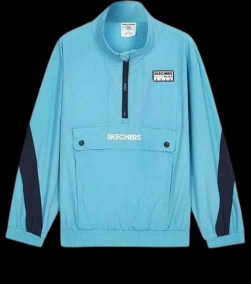 (GS) Skechers x Paper Plays LA Half-Zip Jacket 'Blue Black'