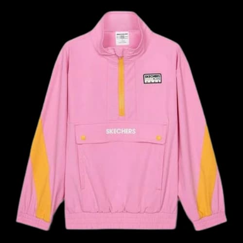 (GS) Skechers Casual Half-Zip Jacket 'Pink Orange'
