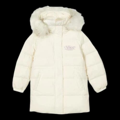 (GS) Skechers Letter Printed Down Jacket 'White Purple Navy Pink'