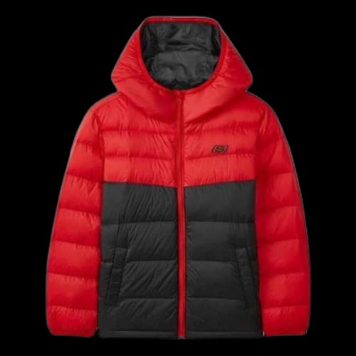(GS) Skechers Down Jacket 'Red Black Blue Pink White'