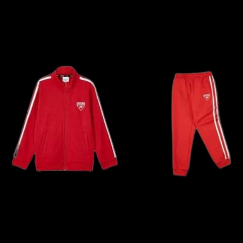 (GS) Skechers Stripe Sports Knitted Set 'Red White Grey Navy Orange'