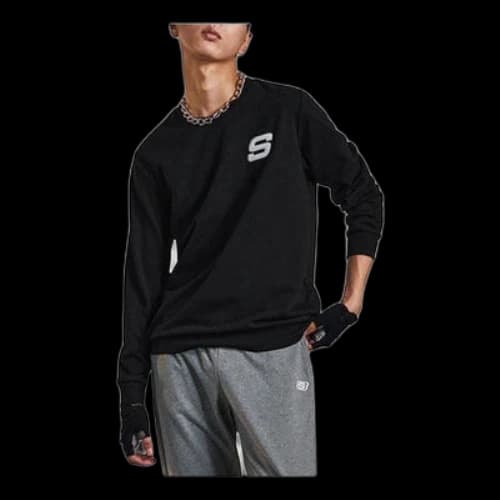 Skechers Casual Long Sleeve T-Shirt 'Black White'