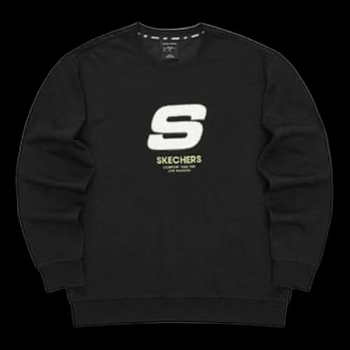 Skechers Sport Letter Crew Sweater 'Black White'