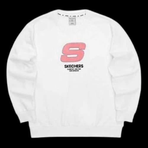 Skechers Sport Letter Crew Sweater 'White Pink'