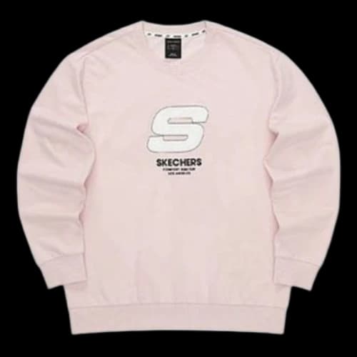 Skechers Sport Letter Crew Sweater 'Pink White'