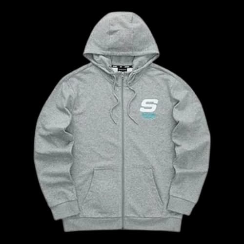 Skechers Colorful Casual Series Letter Zip-up Hooded Jacket 'Grey White'