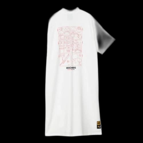 Skechers Logo Printed Half-Zip Casual Dress 'White Pink Black' (Women's)