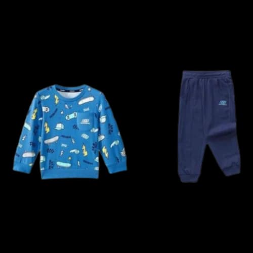 (GS) Skechers Graphic Full Printed Set 'Blue Black'