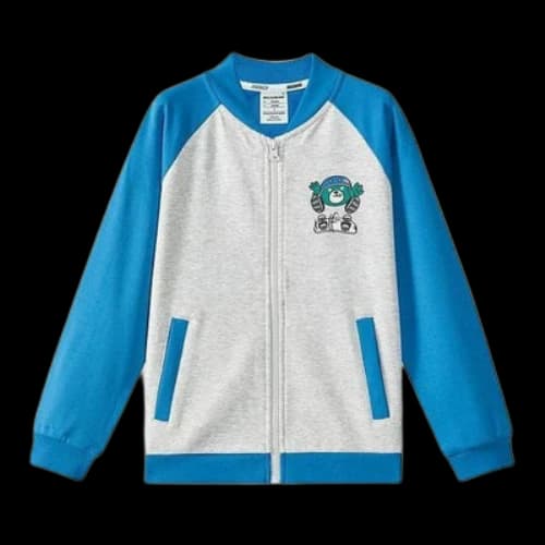 (GS) Skechers Graphic Baseball Jacket 'Grey Blue Red'