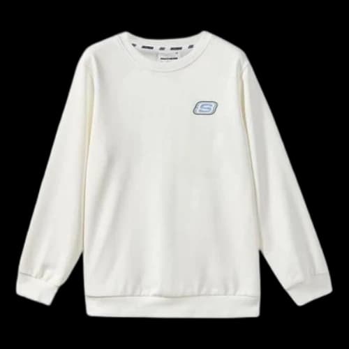 (GS) Skechers Casual Graphic Crew Sweater 'White Blue'