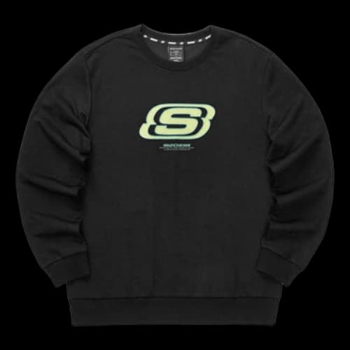 Skechers Colorful Casual Series Brand Crew Sweater 'Black Green'