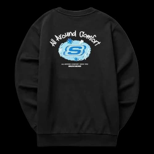 Skechers Logo Graphic Crew Sweater 'Black Blue White'