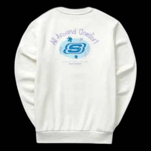Skechers Colorful Casual Series Brand Crew Sweater 'White Green'