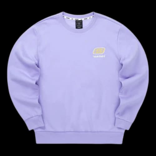 Skechers Colorful Casual Series Brand Crew Sweater 'Purple Yellow'